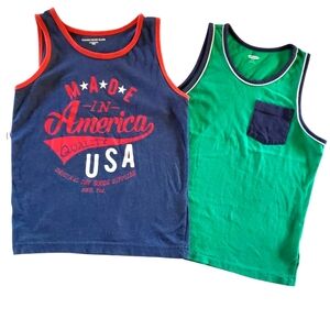 Kids USA Themed Tank Top And Green & Blue Tank Top